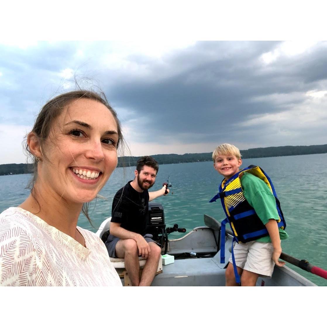 Fishing on Torch Lake, MI.