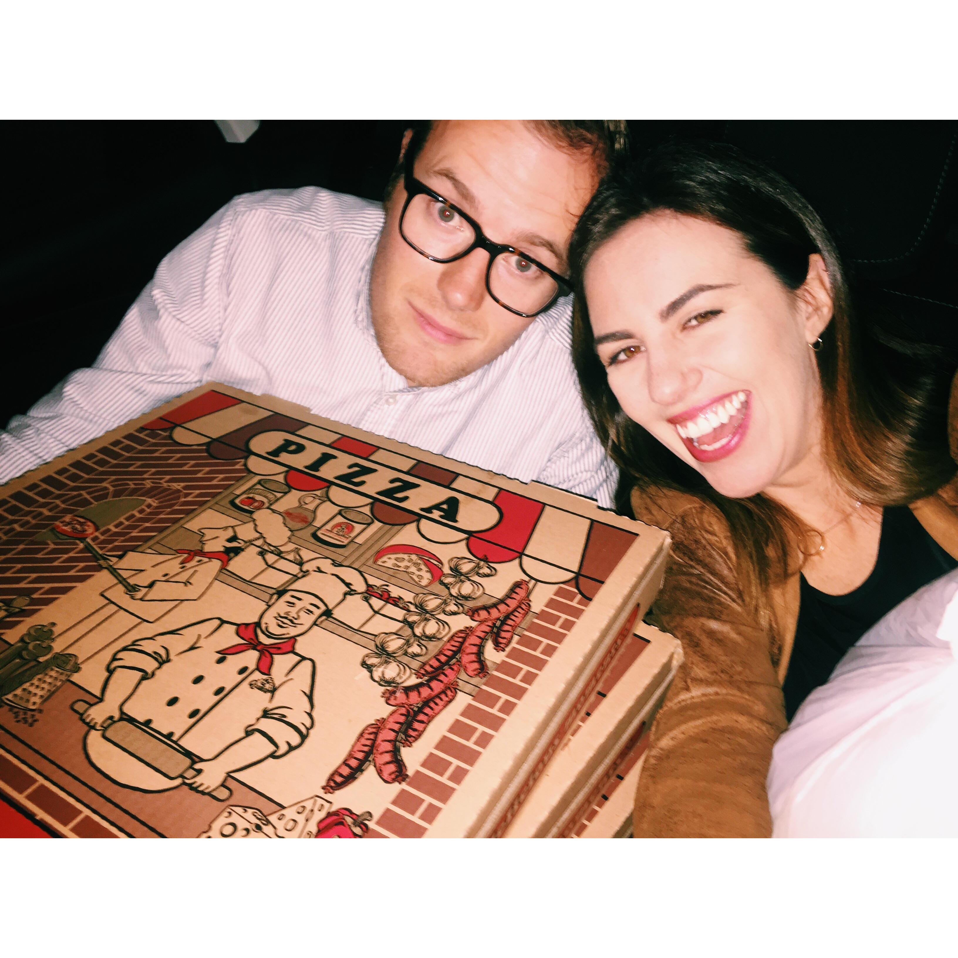 Necessary pizza run for Cam's birthday. This was a lot funnier in person because it was just us two crammed in the back of an Uber with 9 boxes on us. Like I said, it was funnier in person.