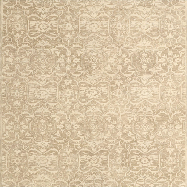 Rennes Wool Traditional Hand-Tufted Taupe Area Rug 8'x10'