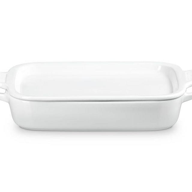 Le Creuset Stoneware Rectangular Dish with Platter Lid, 3 qt., White