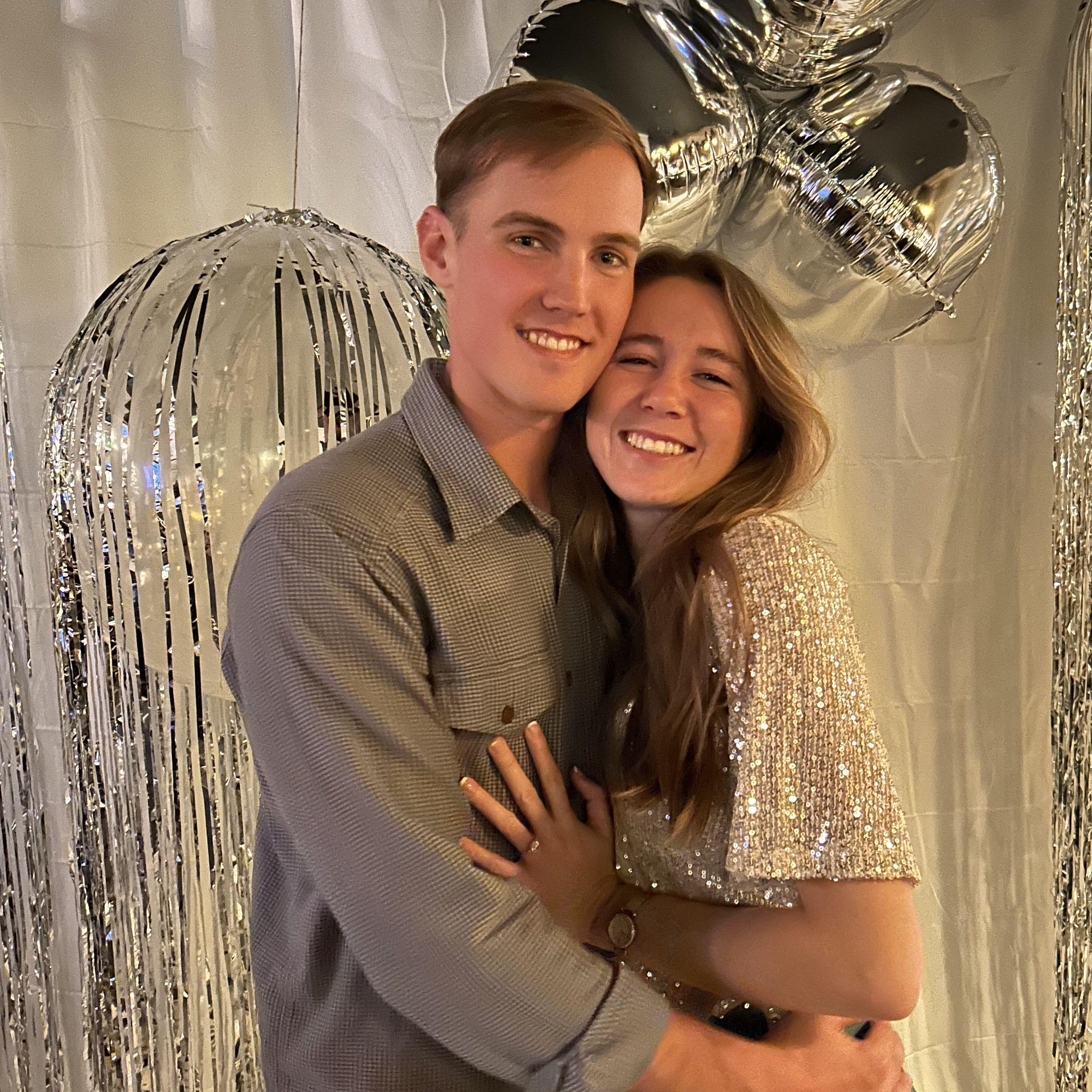 Ringing in 2025 together! The year we get married!