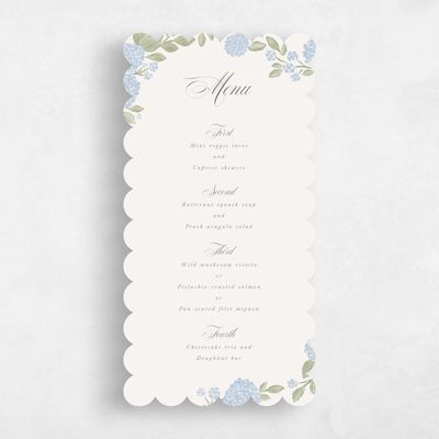 Blue Scalloped Wedding Menu - Giselda