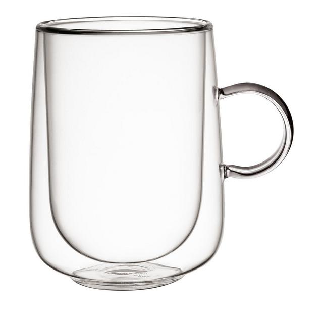 Villeroy & Boch Artesano Hot and Cold Beverages Insulated Extra Large Latte Glass with Handle, Set of 2