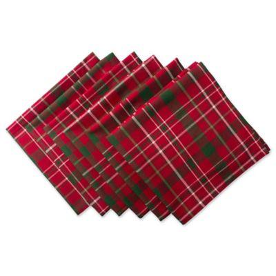 Design Imports Tartan Holly Plaid Napkins (Set of 6)