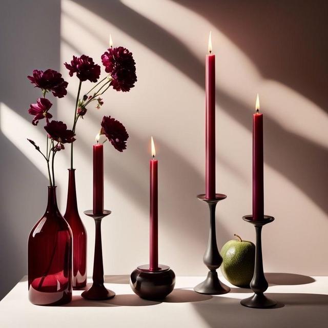 yummi Burgundy Taper Candles -18 inch