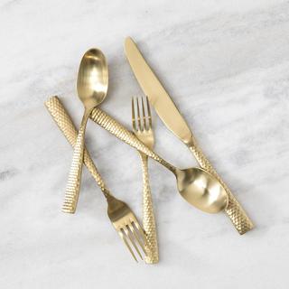 Lucca Faceted 5-Piece Flatware Set, Service for 1
