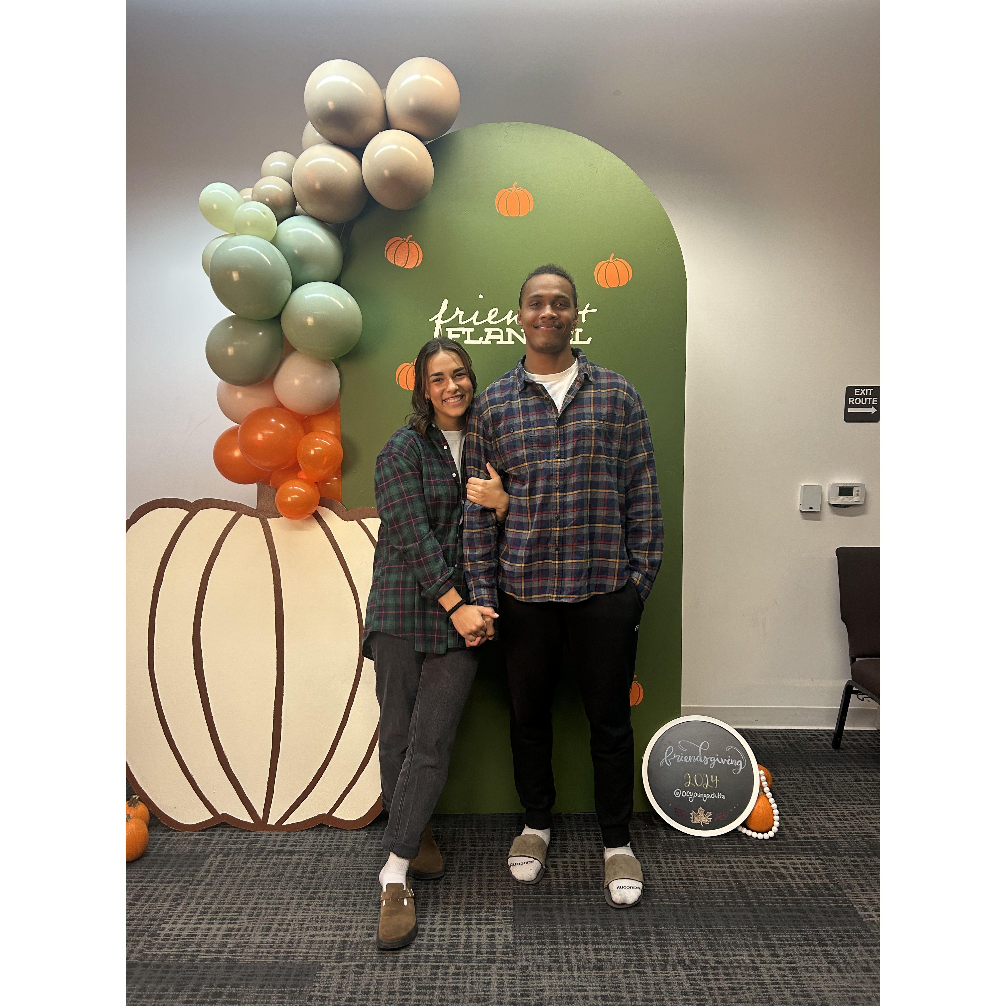 We serve together in the Young Adults ministry at our church, this is from the friendsgiving event!