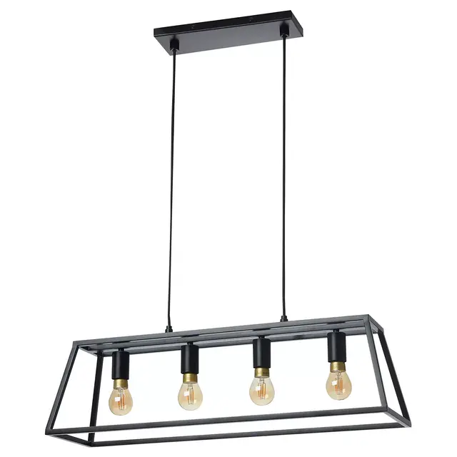 FELSISK Pendent lamp with 4 lamps, black