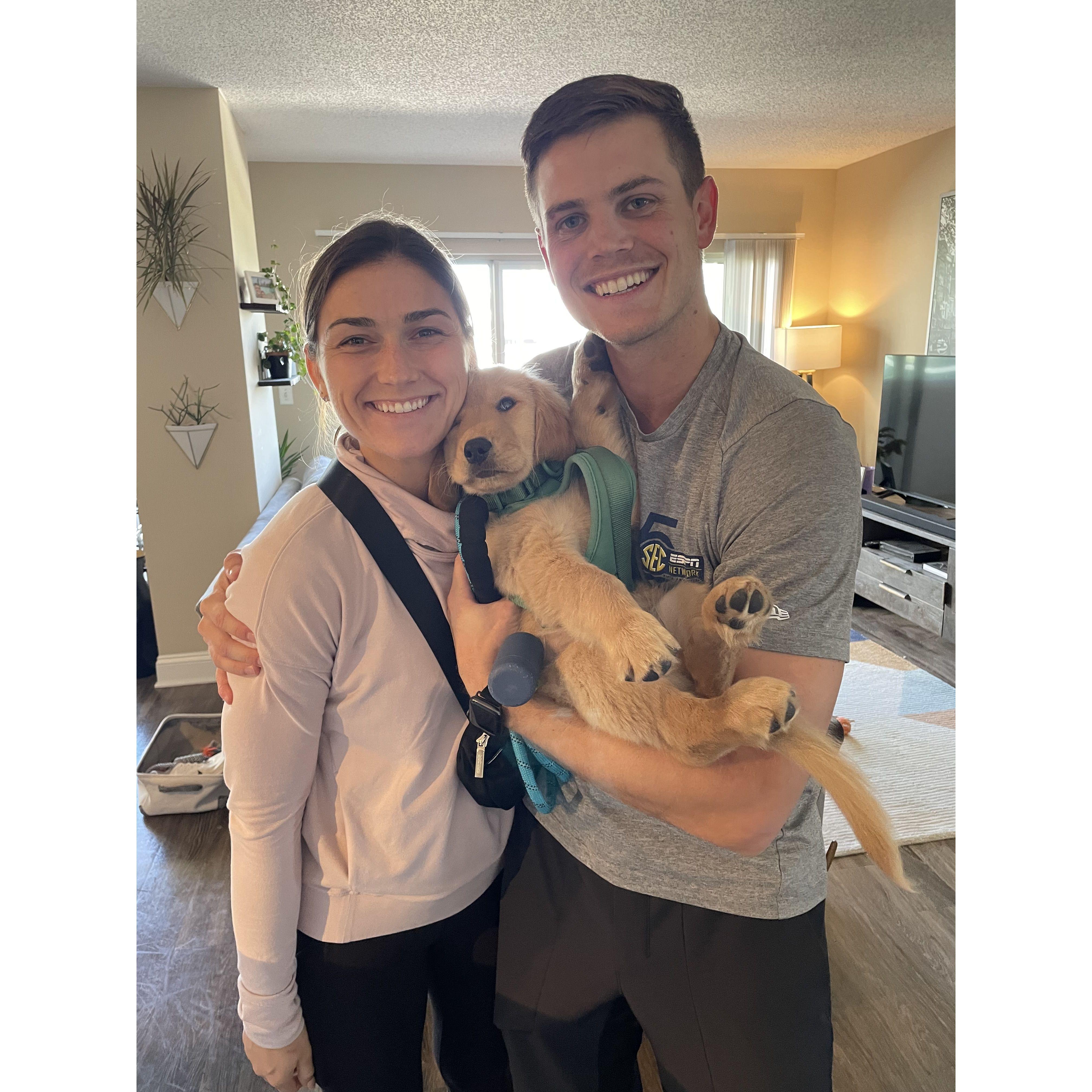 Our first family photo with our sweet boy Dash