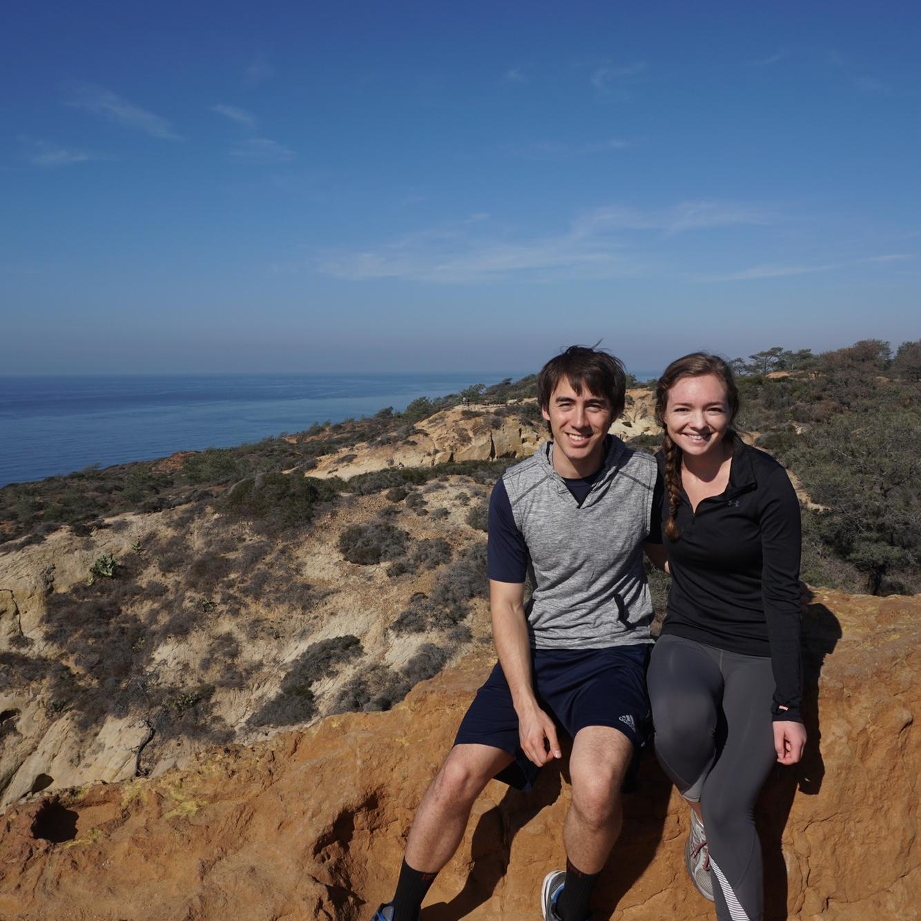 One of our first dates hiking at Torrey Pines State Park in La Jolla, CA in 2016