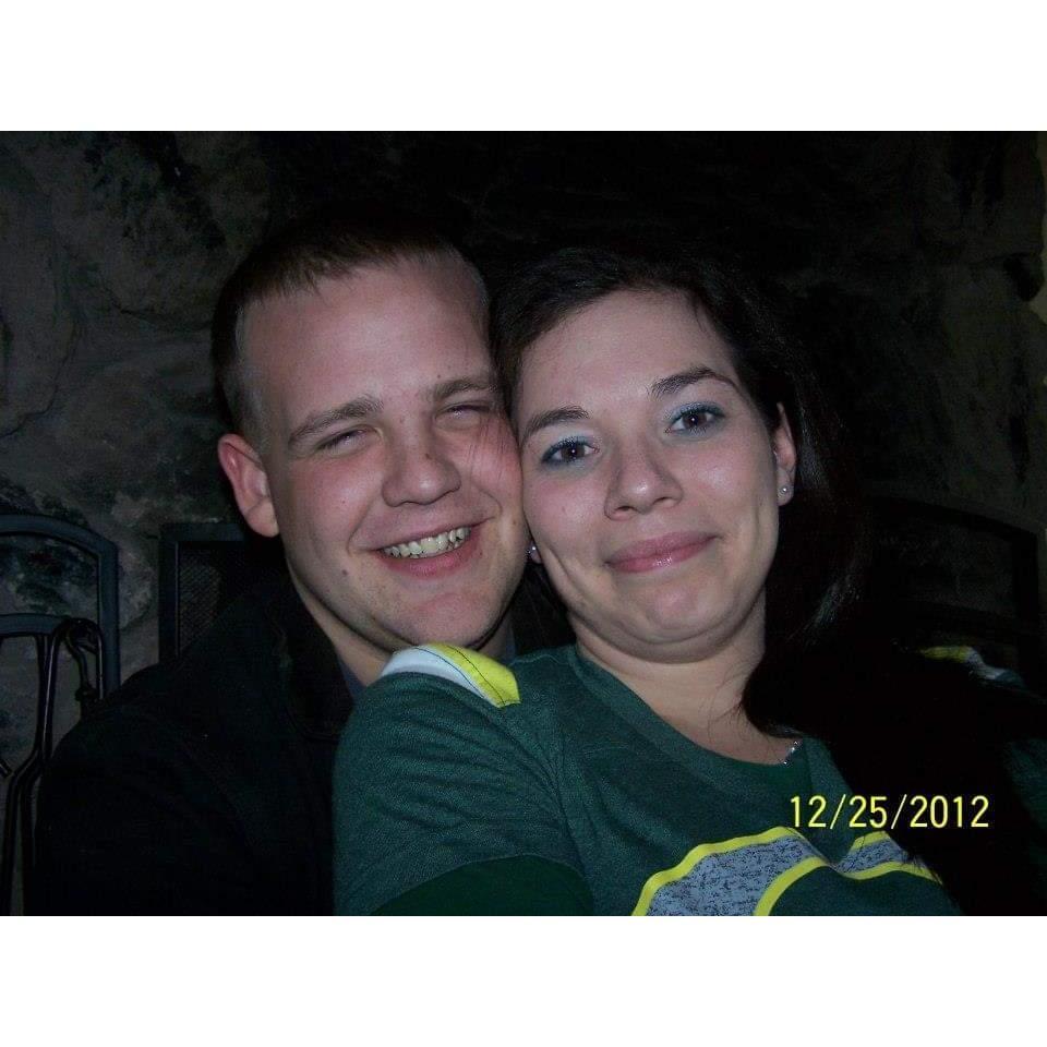 Our first picture together during our first Christmas together.