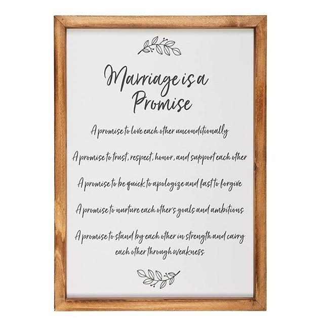 Homestead Gifting Co. Rustic Wall Decor Wedding Gift for Married and Newlywed Couples - Anniversary Home Decor Gift - Wooden Rustic Wall Sign for Home- 16.5” x 11”