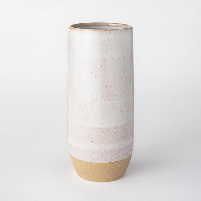 11.1" Ceramic Textured Vase White - Threshold™ designed with Studio McGee