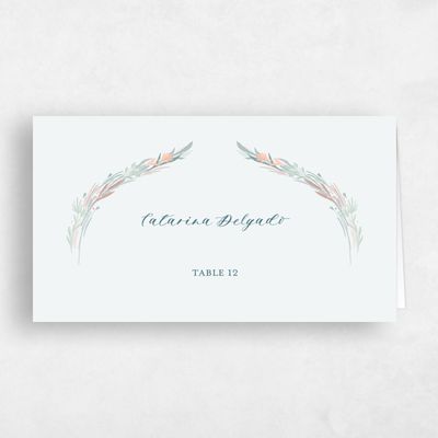 Mist, Blue Wedding Place Card - Kenela