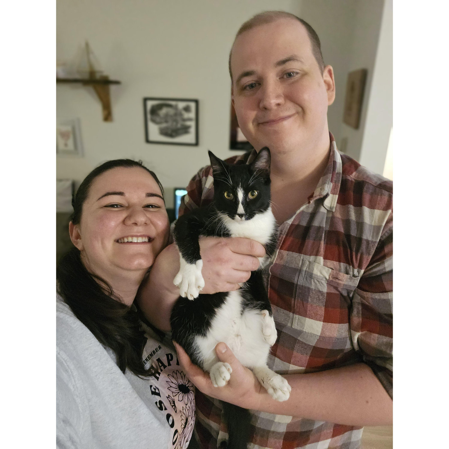 Our first family photo with George
