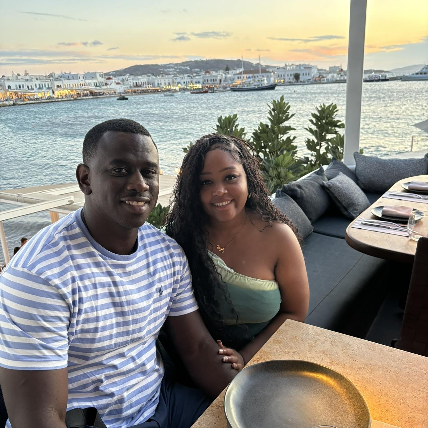 Sunset dinner in Mykonos Greece