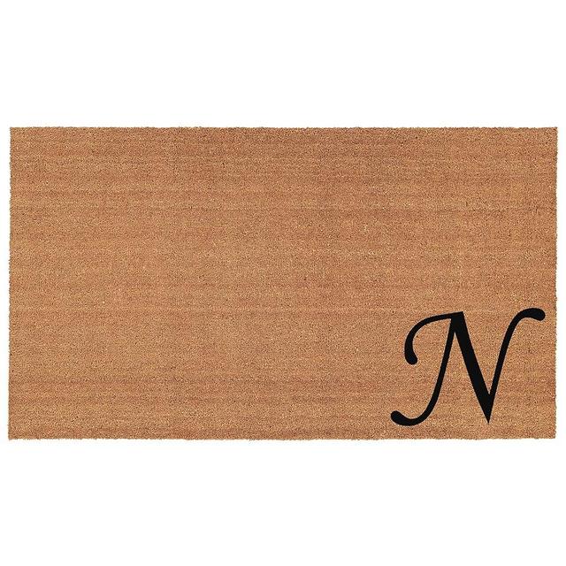 Home & More 153622436N Urban Chic Monogram Doormat (Letter N), Black/Natural, 24" x 36"