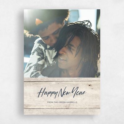 Wood, Beige Holiday Card - Gwinnett