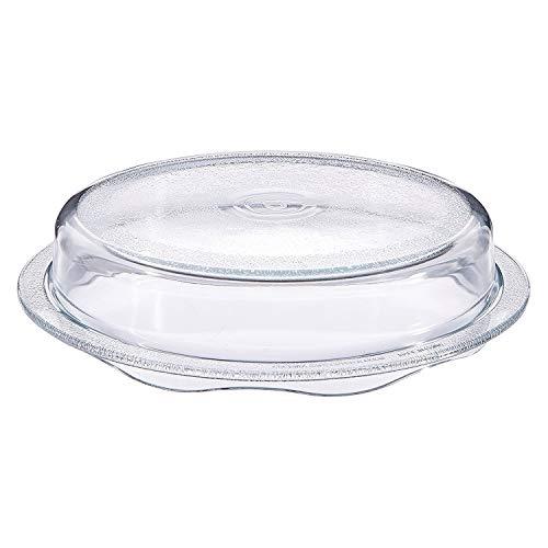 Cuchina Safe 2-in-1 Cover ‘n Cook Vented Glass Microwave Plate Cover and Baking Dish; Easy to Grip for Baking and Serving