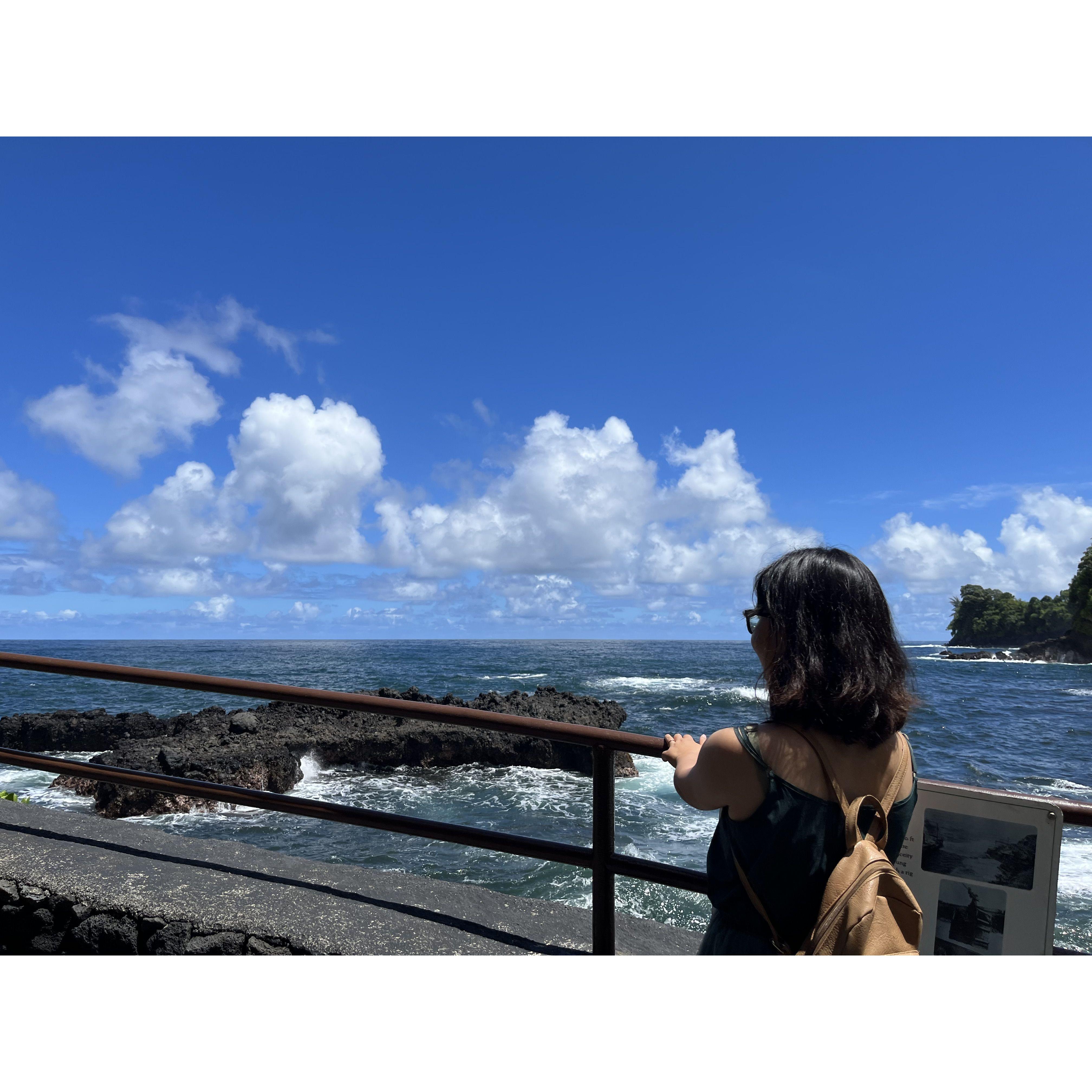 Tutu admired the breathtaking sky and the pristine beach.