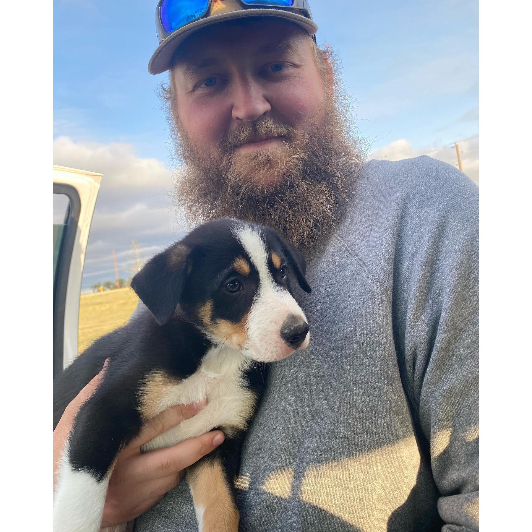 Our first puppy together, Cozi!