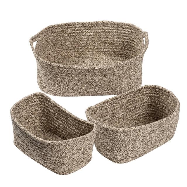 Honey-Can-Do Nested Linen Closet Totes Sand Stone