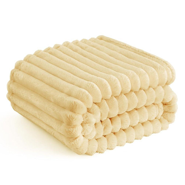 Bedsure GentleSoft Custard Yellow Fleece Throw Blanket for Couch - Super Soft Cozy Blankets for Women, Cute Small Blanket for Girls, 50x60 Inches
