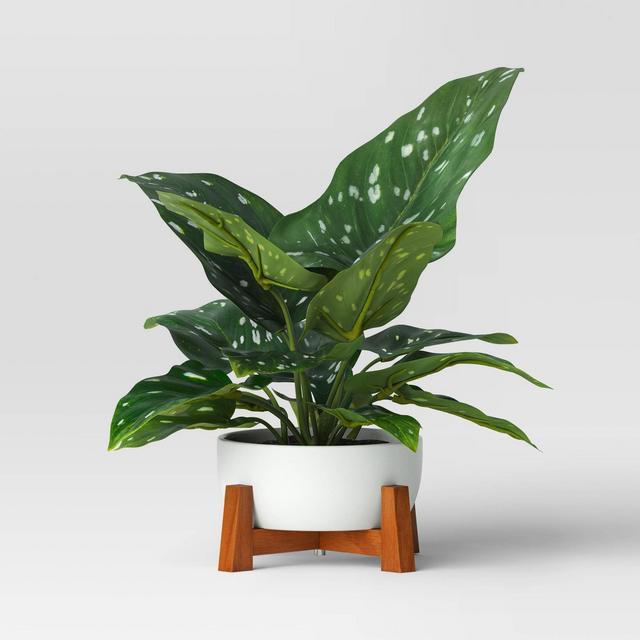 Artificial Calla Lily Leaf in Wood Planter - Threshold™