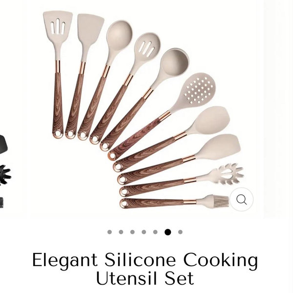 Elegant Silicone Cooking Utensil Set