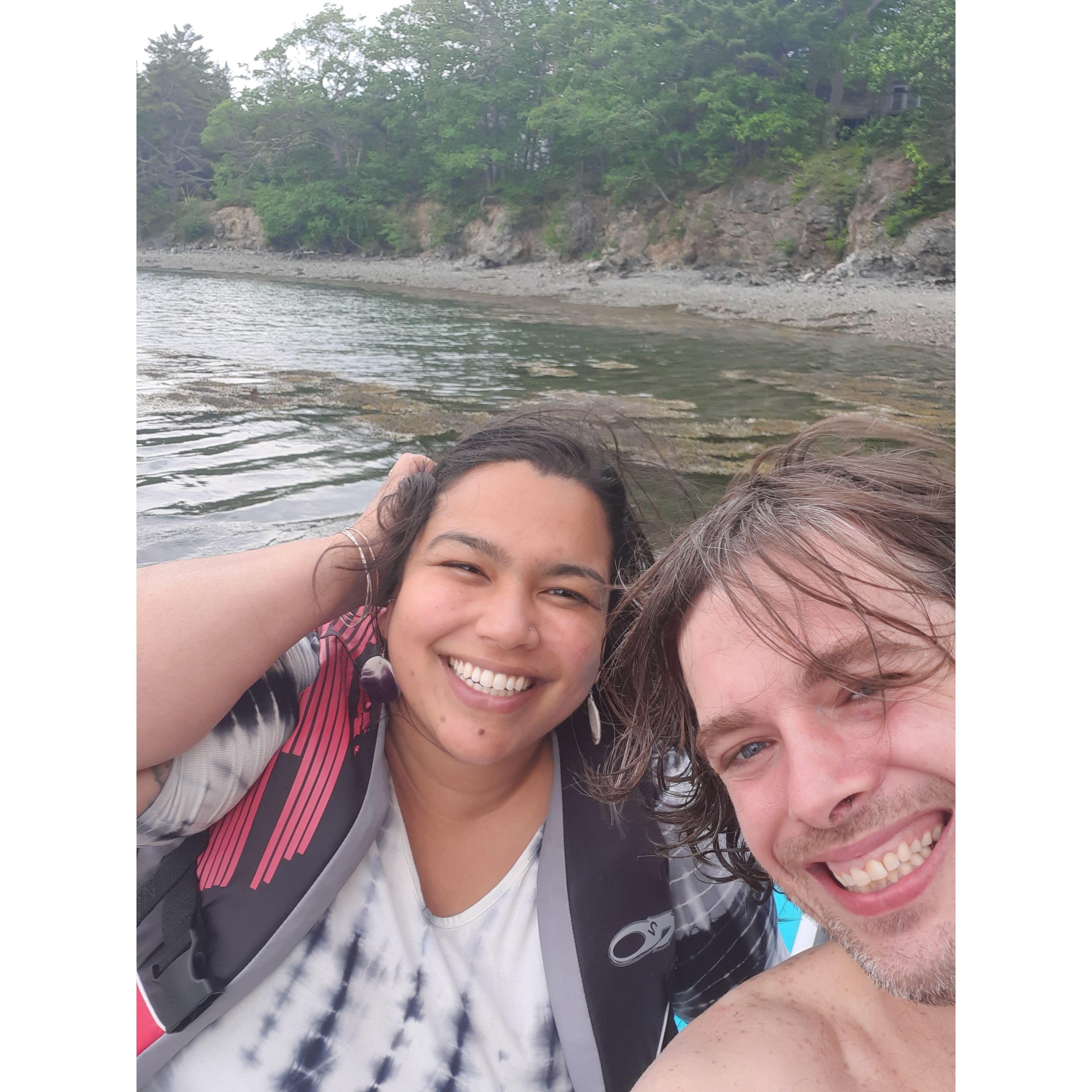We had the best time on the water together, watching the sky and exploring the little hidden spots on the shore.