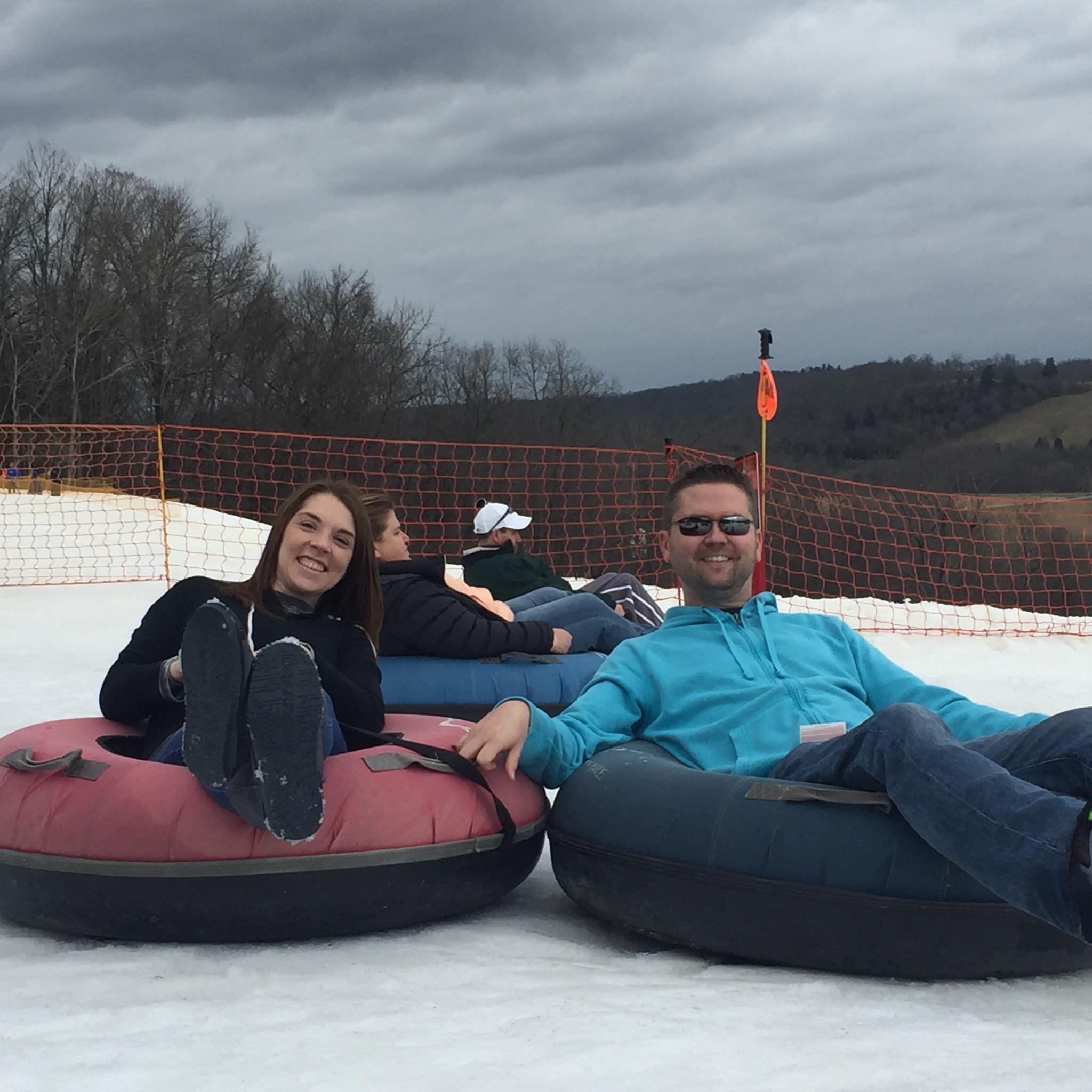 Going tubing was a great way to 'break the ice' and meet Jeff's sisters!