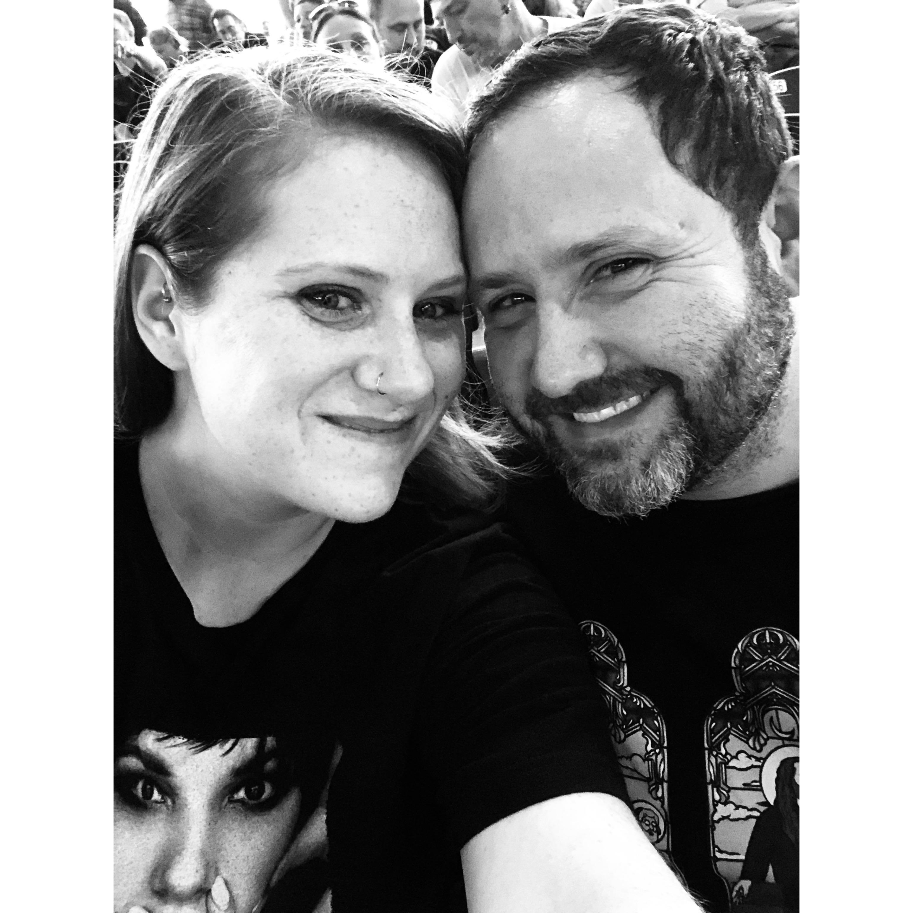 One of our favorite activities is going to concerts together. This was taken summer of 2018 at Jiffy Lube Live