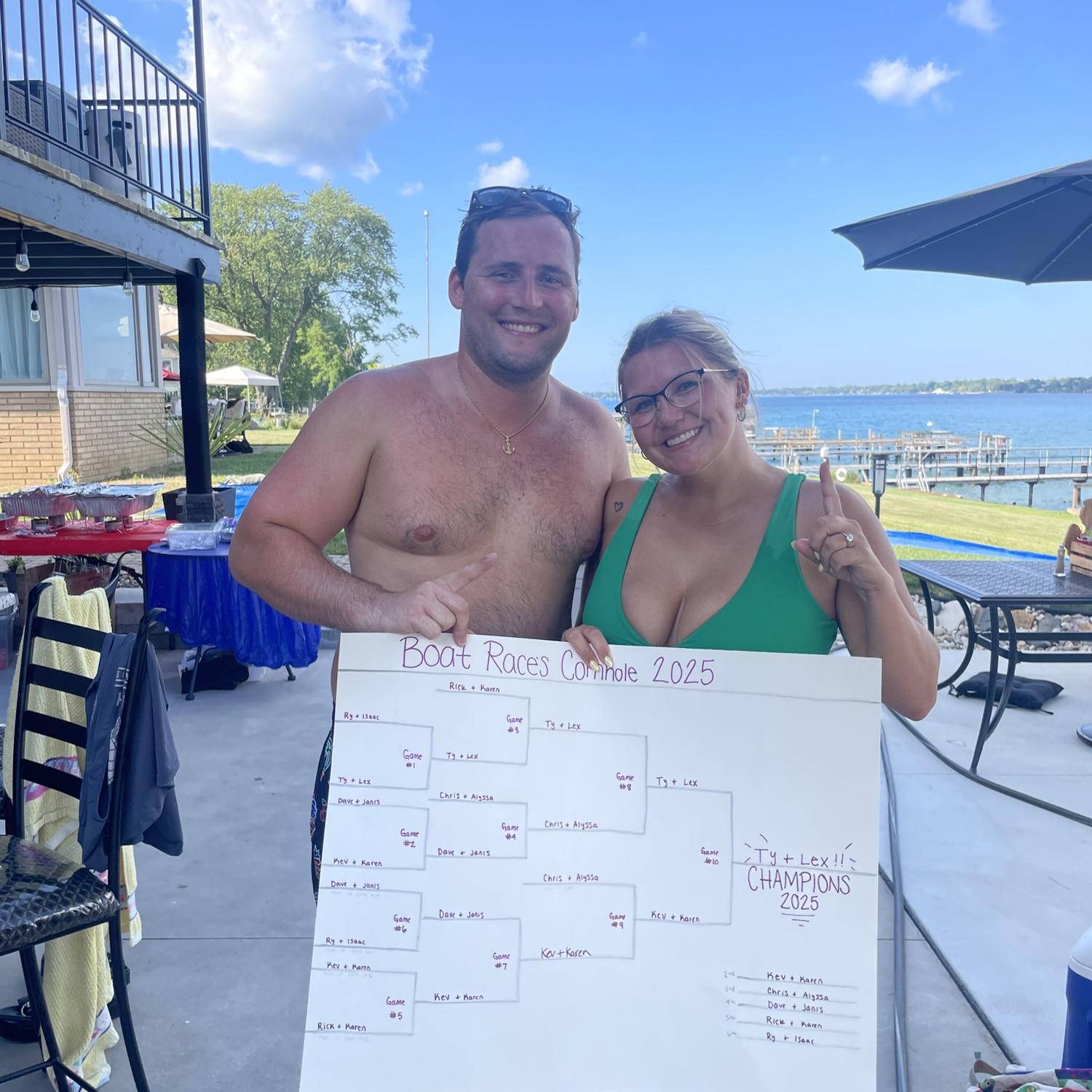 Ongoing Cornhole Champs.. challenge us at our wedding!