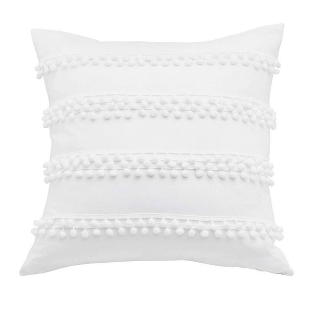 Trina Turk Pom Pom Throw Pillow White