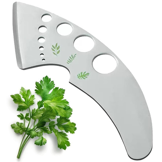 Herb Stripper 9 Holes, Stainless Steel Kitchen Herb Stripping Tool Loose Leaf Kale Razor Metal Leaf Pealer for Kale, Chard, Collard Greens, Thyme, Rosemary, Basil (1Pcs)