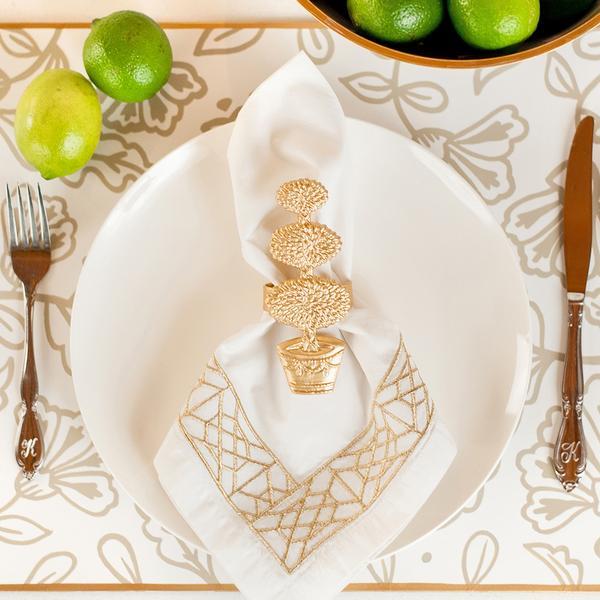 Regency Topiary Napkin Ring (4 pack)