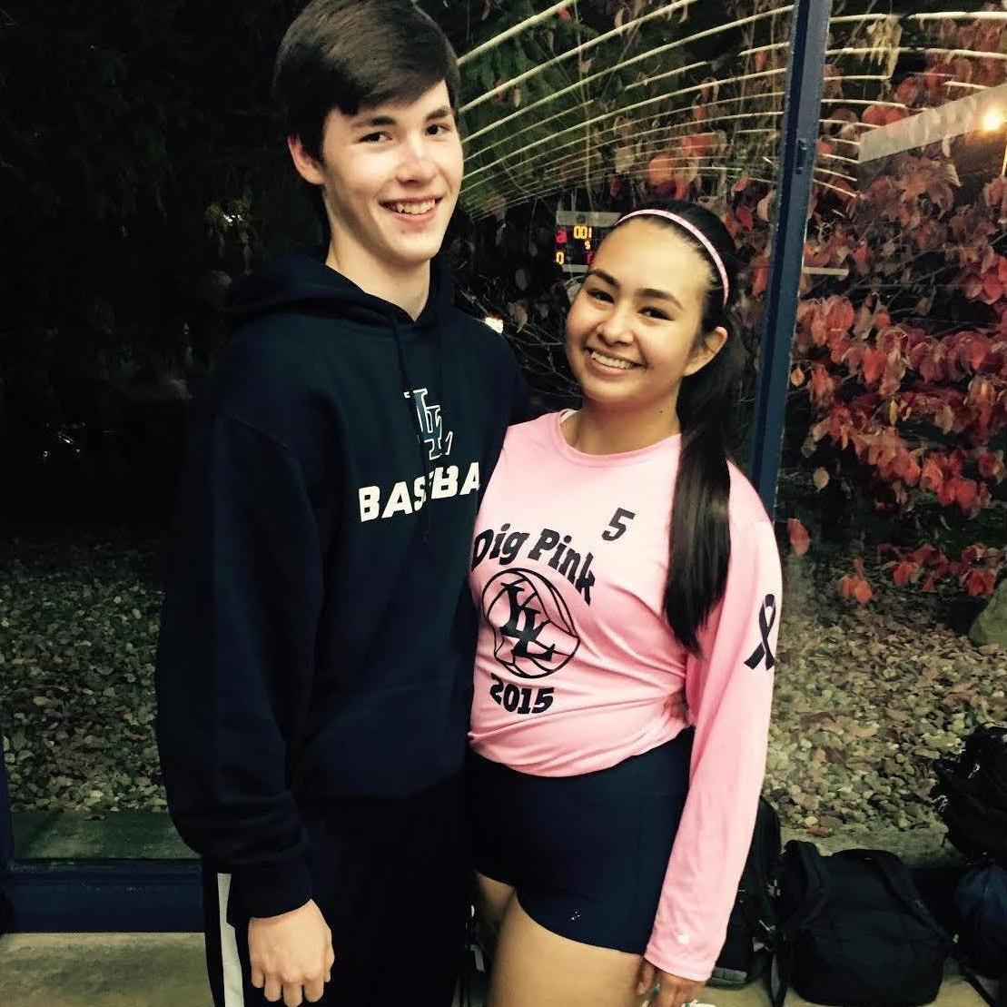 Jon supporting Reyna at one of her H.S. volleyball games - October '15