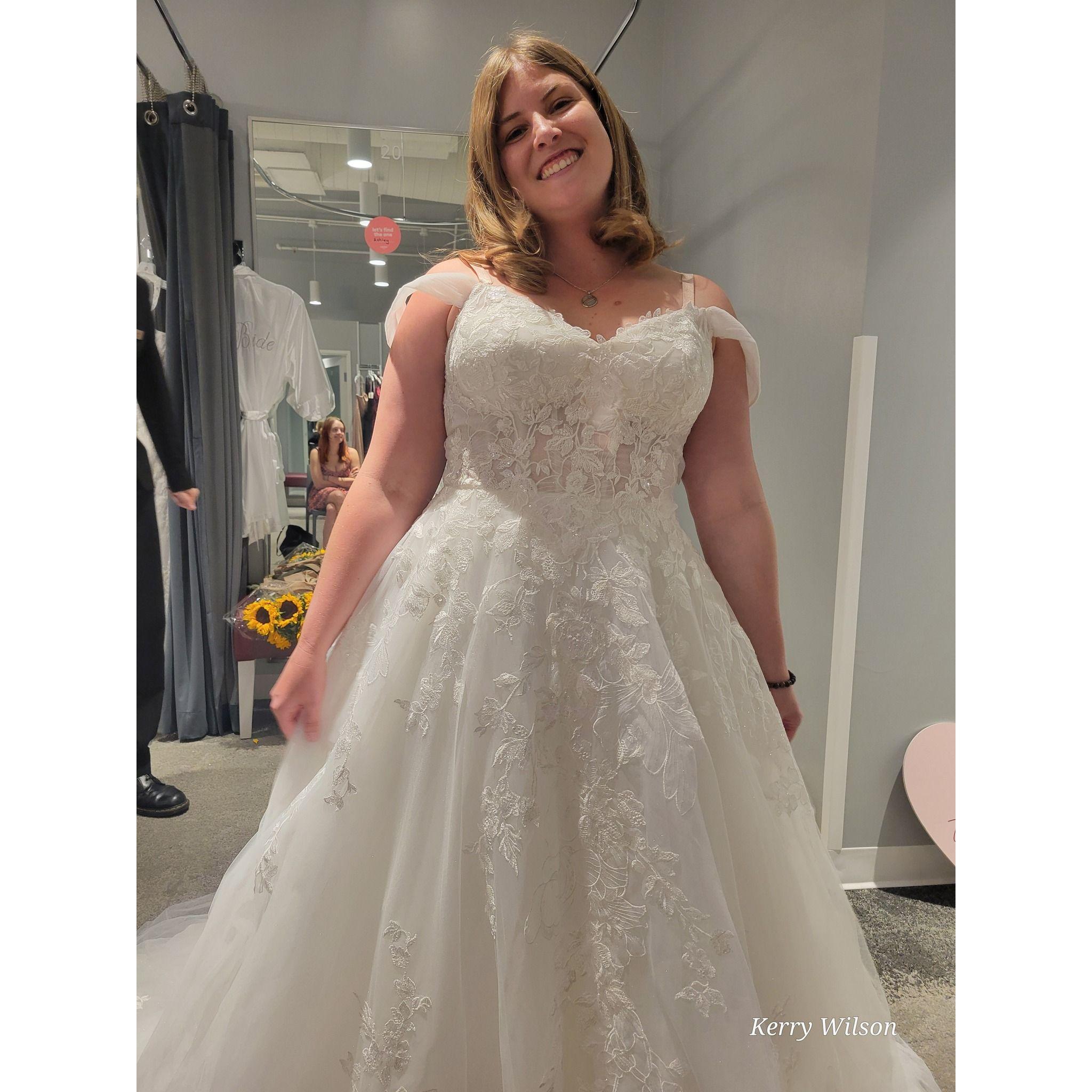 Dress shopping! This was Mother of the Bride's pick