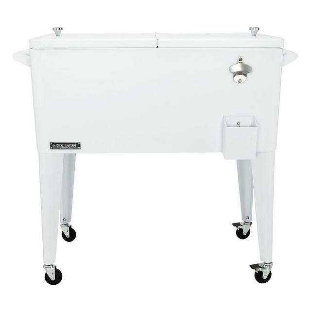 Classic Stand-Up Cooler with Bottle Opener, White