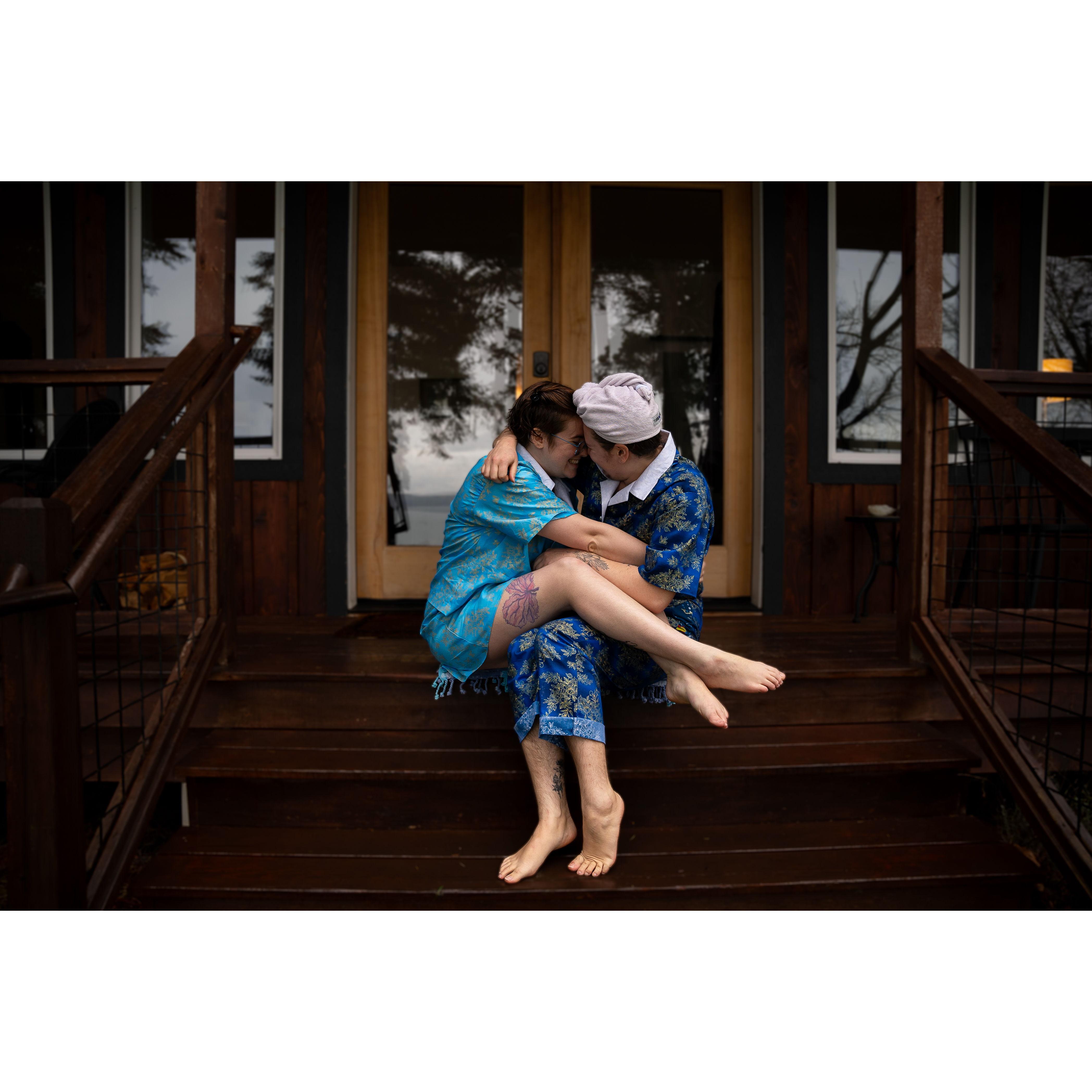 Casper's favorite picture of us in our pjs!