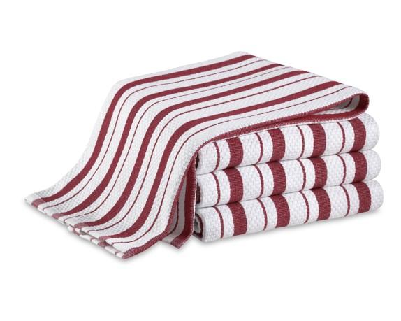 Williams Sonoma Stripe Towels, Set of 4, Claret