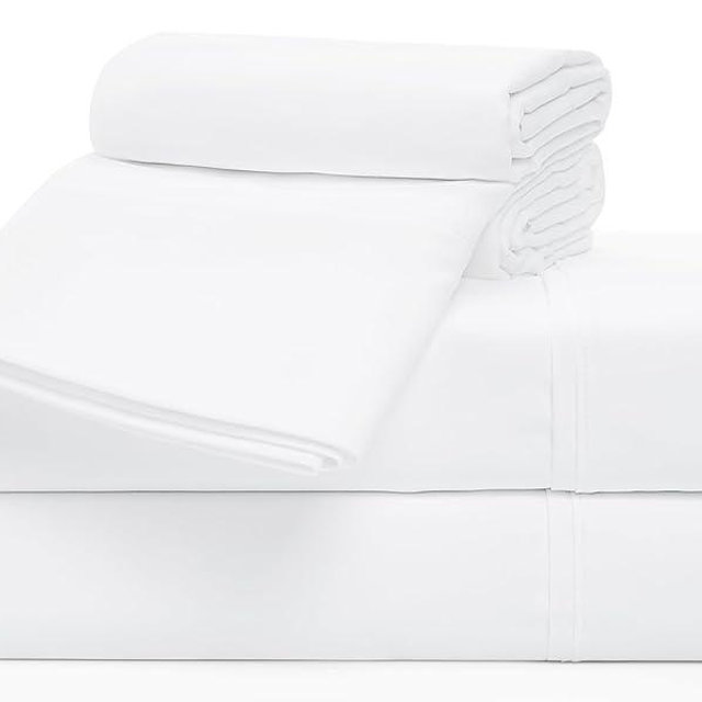 UGG 13579 Alahna Cali King Bed Sheets and Pillowcases 4-Piece Set Luxury Machine Washable Deep Pockets Wrinkle-Resistant Breathable Cozy Comfort Silky Cooling Sheets, California King, White