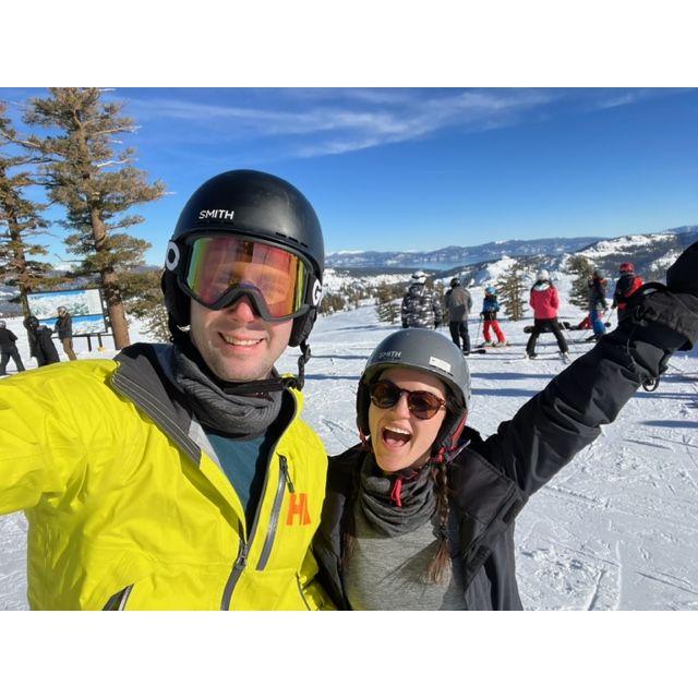 Michael trying to teach me how to ski