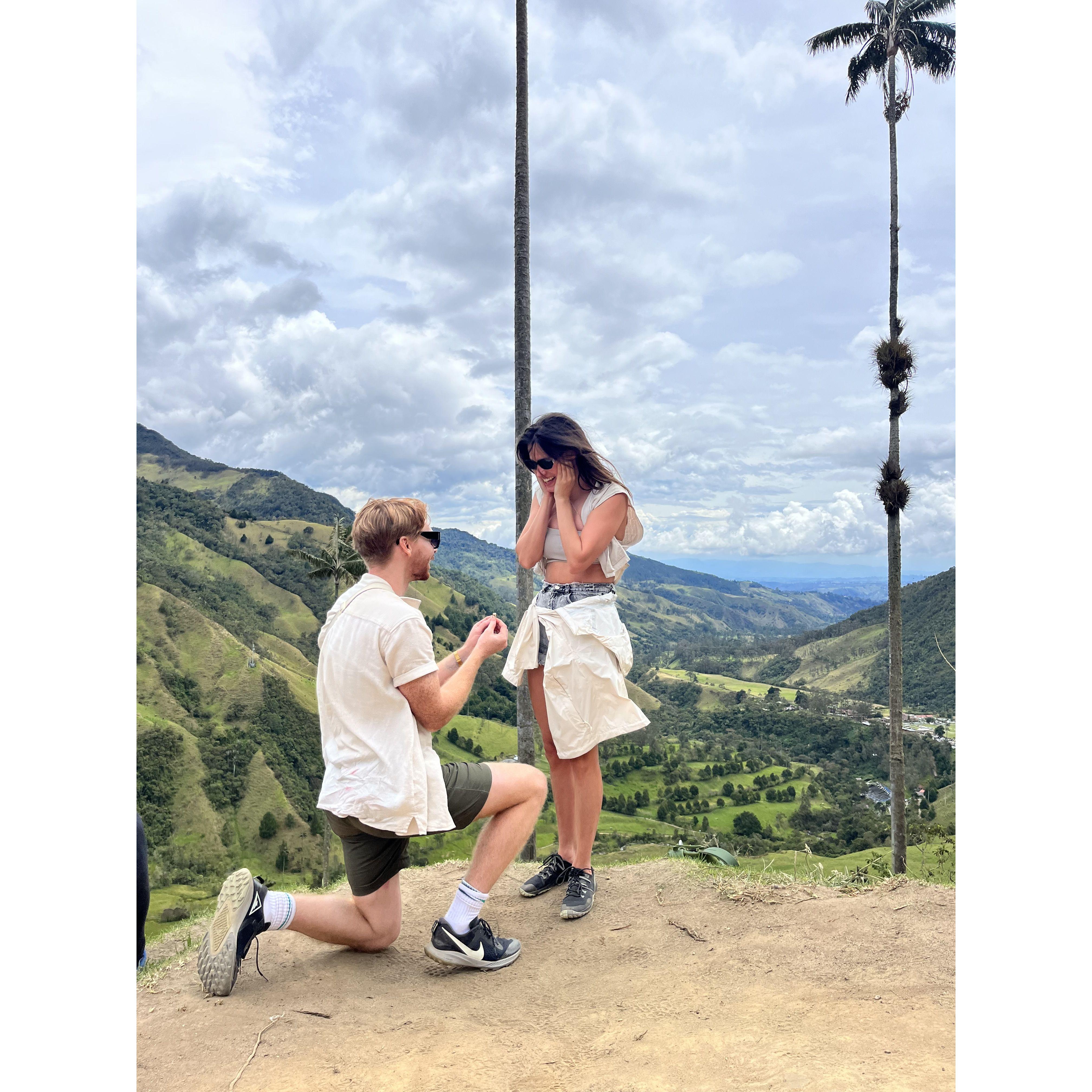 Ian "popping the question" | August 7, 2023 | Valle de Cocora, Colombia