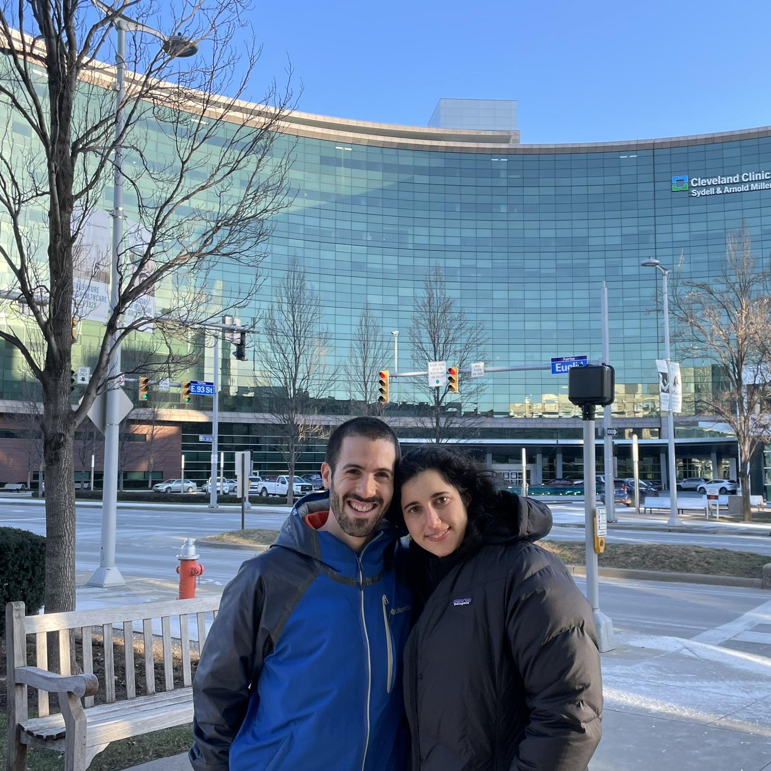 Outside the Cleveland Clinic where Jackie did her residency in Internal Medicine
