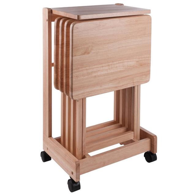 5pc Brienda Flip Top Snack Table Natural - Winsome