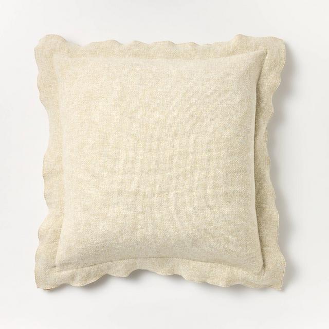 Oversized Heather Square Throw Pillow Cream - Threshold™ designed with Studio McGee