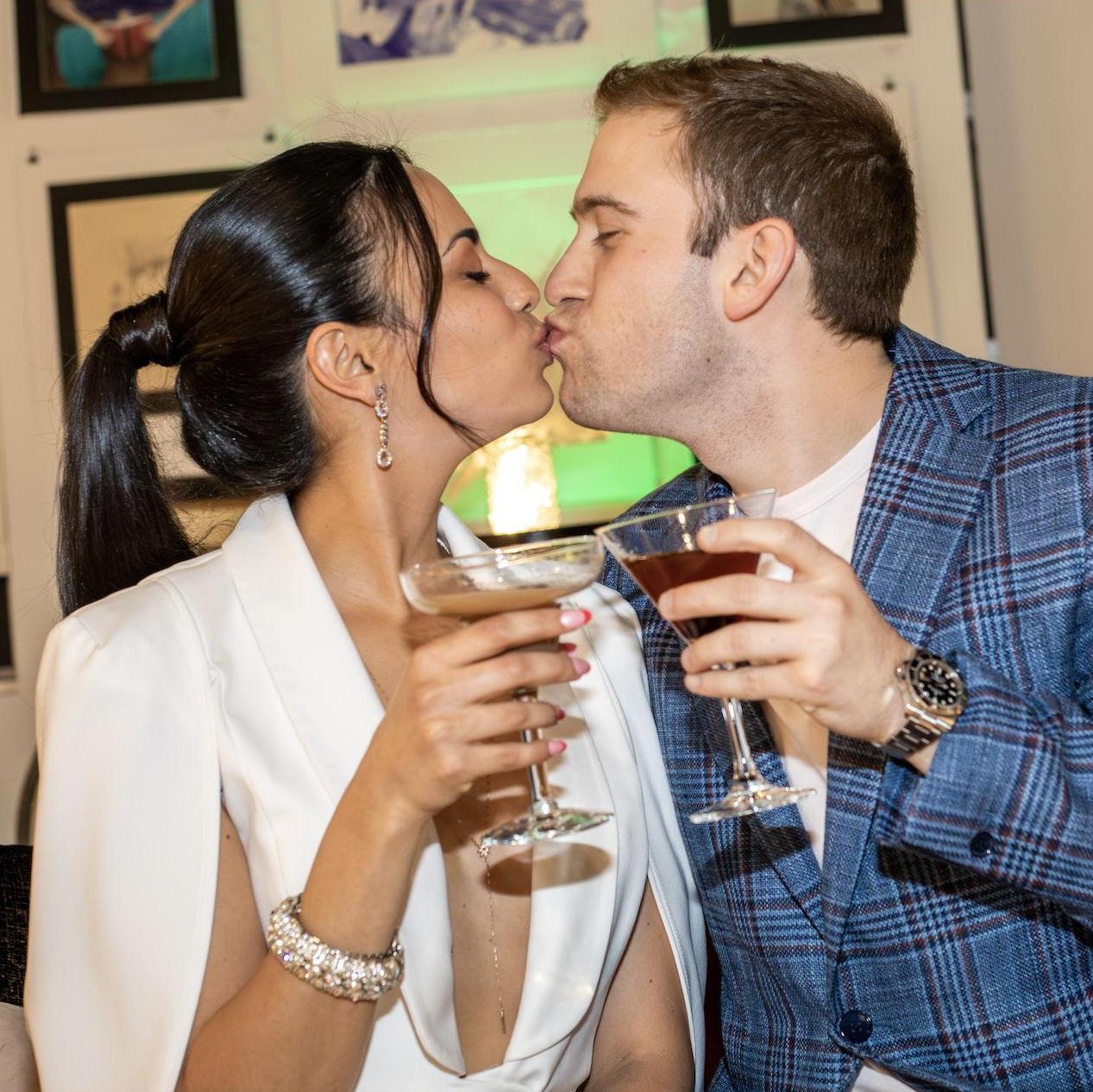 Celebrating our engagement w/ espresso martinis!