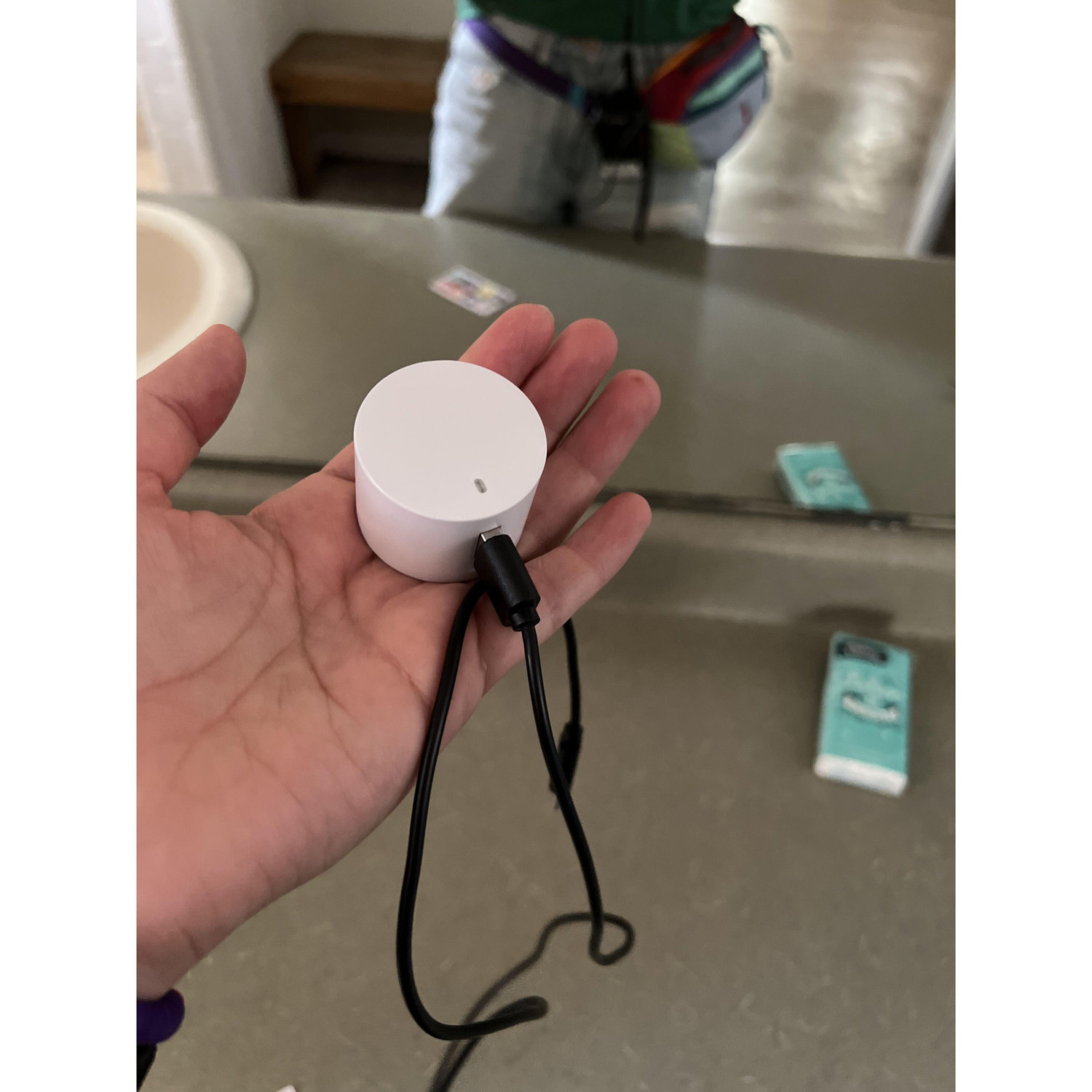 Chris's lifeline photo featuring the mysterious charger.
