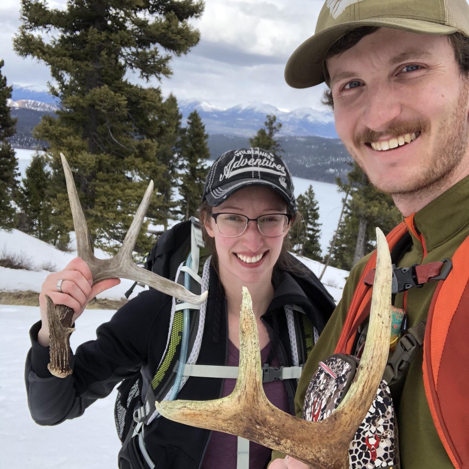 Antler shed hunting. March 2021